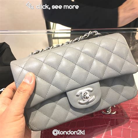 grey chanel mini rectangular|Chanel rectangular mini flap bag.